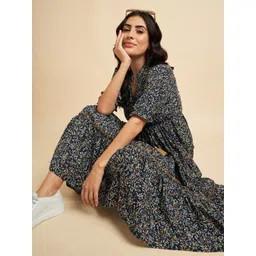 Krunal Raiyani Floral Printed Fit & Flare Midi Dress-picture-33
