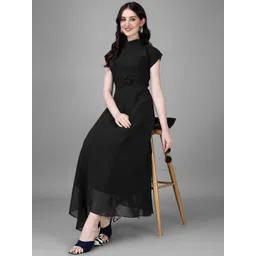 Krunal Raiyani Georgette Fit & Flare Maxi Dress-picture-40