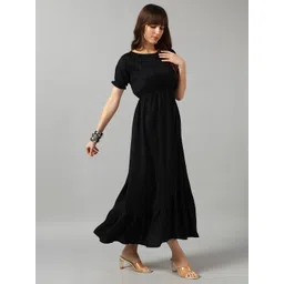 Krunal Raiyani Round Neck Fit And Flare Maxi Dress-picture-40