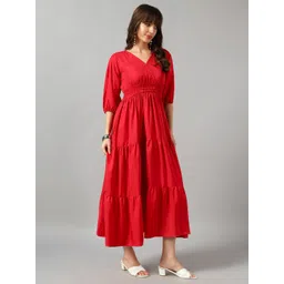 Krunal Raiyani Smocked Fit & Flare Midi Dress-picture-32