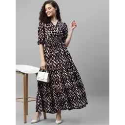 Krunal Raiyani Tie and Dye Dyed Smocked Tiered Wrap Maxi Dress-picture-21