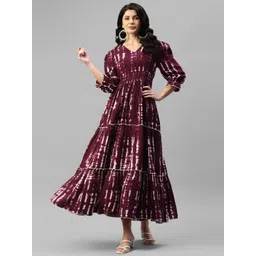 Krunal Raiyani Women Abstract Printed Crepe Fit & Flare Maxi Dress-picture-21