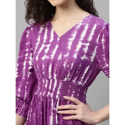 Krunal Raiyani Women Abstract Printed V-Neck Tiered Fit and Flare Maxi Dress image 3