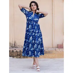 Krunal Raiyani Women Floral Printed A-Line Dress-picture-23
