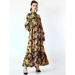 Krunal Raiyani Women Floral Printed Tie-Up Neck Fit & Flare Maxi Dress-picture-23