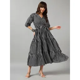 Krunal Raiyani Women Printed V-Neck Flared Fit and Flare Dresses-picture-27