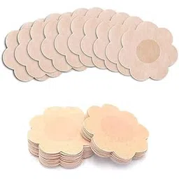 kruteaz 10 pcs Self Adhesive Nipple Covers Nipple Pasties, Nipple Protectors, Bra-Free Clothing, Disposable, Nipple Stickers, Breast Covers Flower Shape (Flower Shape Nipple Cover) - Multicolor-picture-54