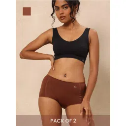 Krvvy Brown Airsoft Womens High Coverage Mid Rise Seamless Boyshorts (Pack Of 2)-picture-15