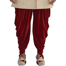 krypmax ; A BRAND OF EVERYDAY Men's Velvet Solid Harem Dhoti Pants for Sherwani & Indowestern (Maroon Color, Free Size)-picture-10