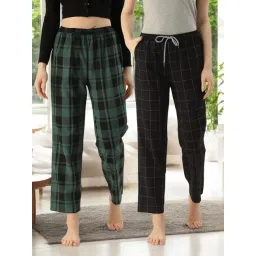 Kryptic Black & Green Cotton Relaxed Fit Printed Lounge Pants - Pack of 2-picture-38