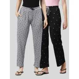 Kryptic Black & Grey Printed Pyjamas (Pack Of 2)-picture-31