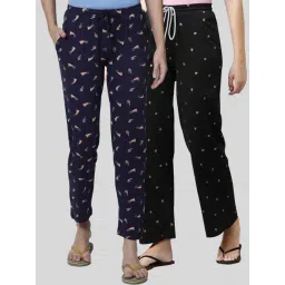 Kryptic Black & Navy Printed Pyjamas (Pack Of 2)-picture-15