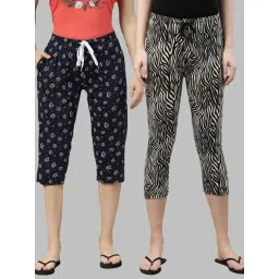 Kryptic Blue & Black Printed Capris - Pack of 2-picture-34