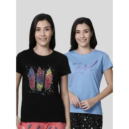 Kryptic Blue & Black Printed Cotton T-Shirt - Pack of 2-picture-31