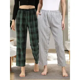 Kryptic Blue & Green Cotton Relaxed Fit Printed Lounge Pants - Pack of 2-picture-25