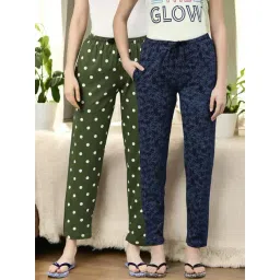 Kryptic Blue & Green Cotton Relaxed Fit Printed Lounge Pants - Pack of 2-picture-38
