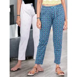 Kryptic Blue & Pink Cotton Relaxed Fit Printed Lounge Pants - Pack of 2-picture-23