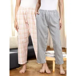 Kryptic Blue & Pink Cotton Relaxed Fit Printed Lounge Pants - Pack of 2-picture-15