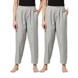 Kryptic Blue Cotton Checks Lounge Pants (Pack Of 2)-picture-23