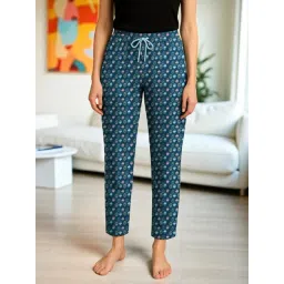 Kryptic Blue Cotton Regular Fit Printed Lounge Pants-picture-23