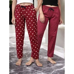 Kryptic Burgundy & Black Cotton Relaxed Fit Lounge Pants - Pack of 2-picture-29