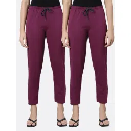 Kryptic Burgundy Cotton Mid Rise Pants - Pack of 2-picture-14