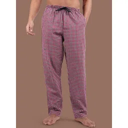 Kryptic Checked Pure Cotton Woven Lounge Pants-picture-38