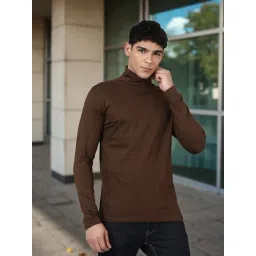 Kryptic Dark Brown Cotton Regular Fit Solid T-Shirt-picture-11