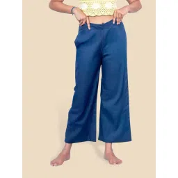 Kryptic Denim Blue Cotton Relaxed Fit Lounge Pants-picture-39
