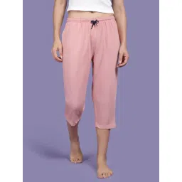 Kryptic Dusty Pink Cotton Plain Capris-picture-35