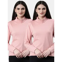 Kryptic Dusty Pink Cotton Regular Fit T-Shirt (Pack Of 2)-picture-35