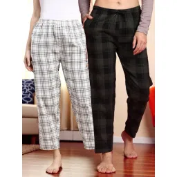 Kryptic Green & Beige Cotton Relaxed Fit Printed Lounge Pants - Pack of 2-picture-22