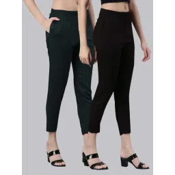 Kryptic Green & Black Mid Rise Pants - Pack Of 2-picture-47