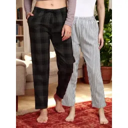 Kryptic Green & Blue Cotton Relaxed Fit Printed Lounge Pants - Pack of 2-picture-25