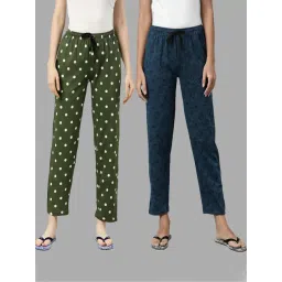 Kryptic Green & Blue Printed Pure Cotton Elasticated Waist Band Regular Fit Pyjamas - Pack of 2-picture-39