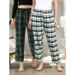 Kryptic Green & Green Cotton Relaxed Fit Printed Lounge Pants - Pack of 2-picture-14