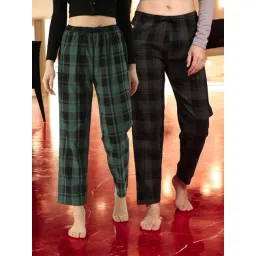 Kryptic Green & Green Cotton Relaxed Fit Printed Lounge Pants - Pack of 2-picture-15