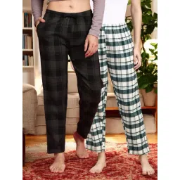 Kryptic Green & Green Cotton Relaxed Fit Printed Lounge Pants - Pack of 2-picture-13