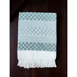Kryptic Green & White Checkered Printed 210 GSM Bamboo Bath Towel-picture-26