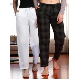 Kryptic Green & White Cotton Relaxed Fit Printed Lounge Pants - Pack of 2-picture-36
