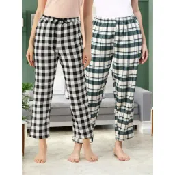 Kryptic Green & White Cotton Relaxed Fit Printed Lounge Pants - Pack of 2-picture-17