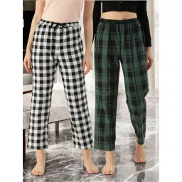 Kryptic Green & White Cotton Relaxed Fit Printed Lounge Pants - Pack of 2-picture-19