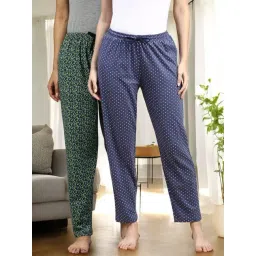 Kryptic Grey & Black Cotton Relaxed Fit Printed Lounge Pant - Pack of 2-picture-24