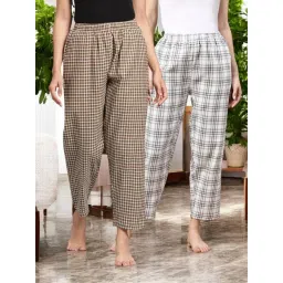 Kryptic Grey & Brown Cotton Relaxed Fit Printed Lounge Pants - Pack of 2-picture-31