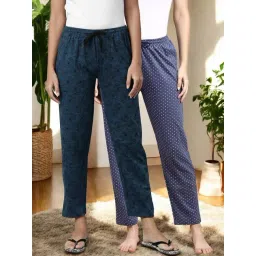Kryptic Grey & Teal Cotton Relaxed Fit Printed Lounge Pant - Pack of 2-picture-29