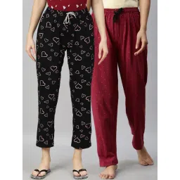 Kryptic Maroon & Black Printed Lounge Pants - Pack of 2-picture-40