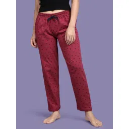Kryptic Maroon Cotton Printed Lounge Pants-picture-40