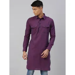 Kryptic Men Purple Pathani Kurta-picture-28