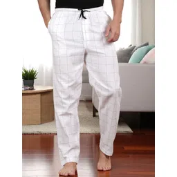 Kryptic Men's Checked Relaxed Fit Mid Rise Lounge Pants-picture-17