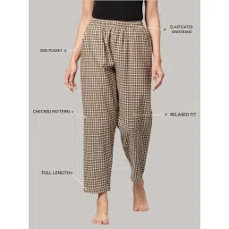 Kryptic Mustard & Brown Cotton Relaxed Fit Printed Lounge Pants - Pack of 2 image 4